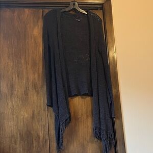 American Eagle Outfitters Charcoal Grey  Cardigan with Fringe